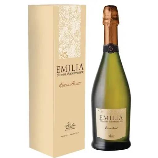 Espumante Emilia nieto senetiner extra brut con estuche 